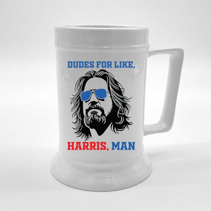 Dudes For Like Harris Man White Dude For Kamala Harris 2024 Front & Back Beer Stein