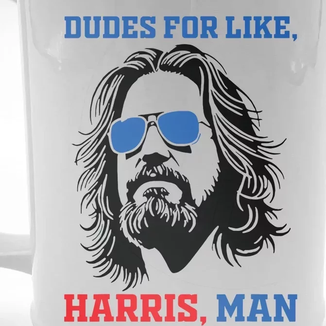 Dudes For Like Harris Man White Dude For Kamala Harris 2024 Front & Back Beer Stein