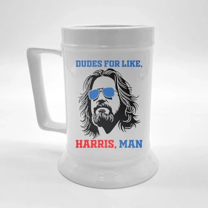 Dudes For Like Harris Man White Dude For Kamala Harris 2024 Front & Back Beer Stein