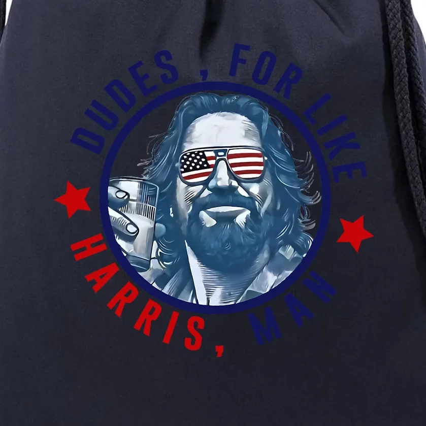 Dudes For Like Harris Man Funny White Dudes For Harris 2024 Drawstring Bag