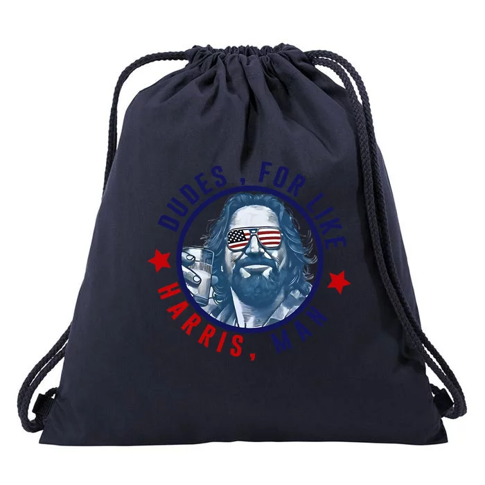 Dudes For Like Harris Man Funny White Dudes For Harris 2024 Drawstring Bag