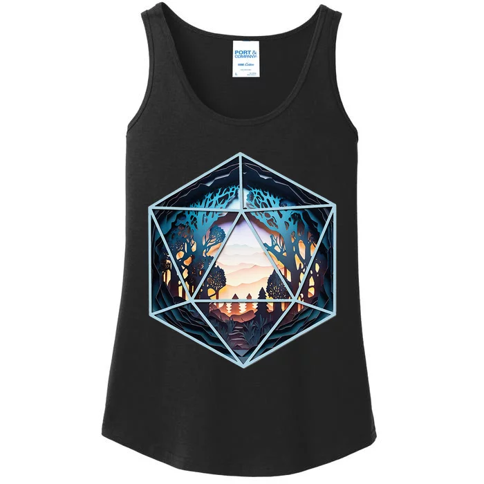 D20 Fantasy Landscape Ladies Essential Tank