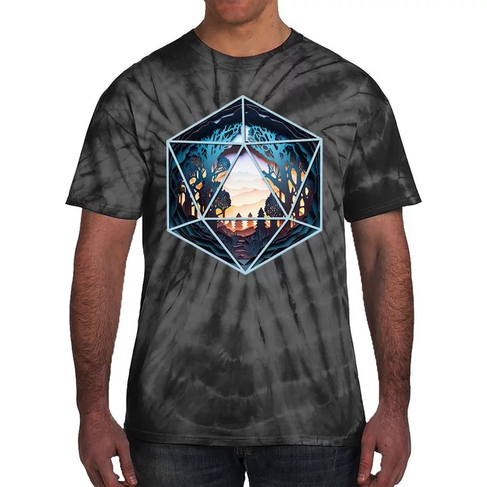 D20 Fantasy Landscape Tie-Dye T-Shirt