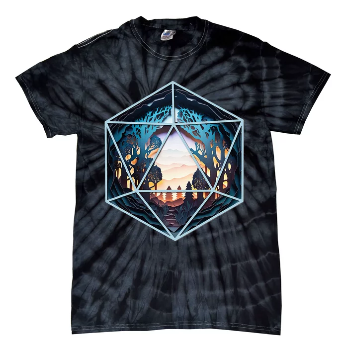 D20 Fantasy Landscape Tie-Dye T-Shirt