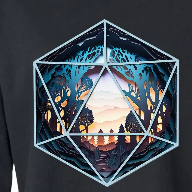 D20 Fantasy Landscape Cropped Pullover Crew