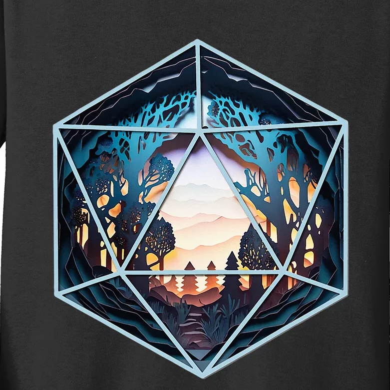 D20 Fantasy Landscape Kids Long Sleeve Shirt