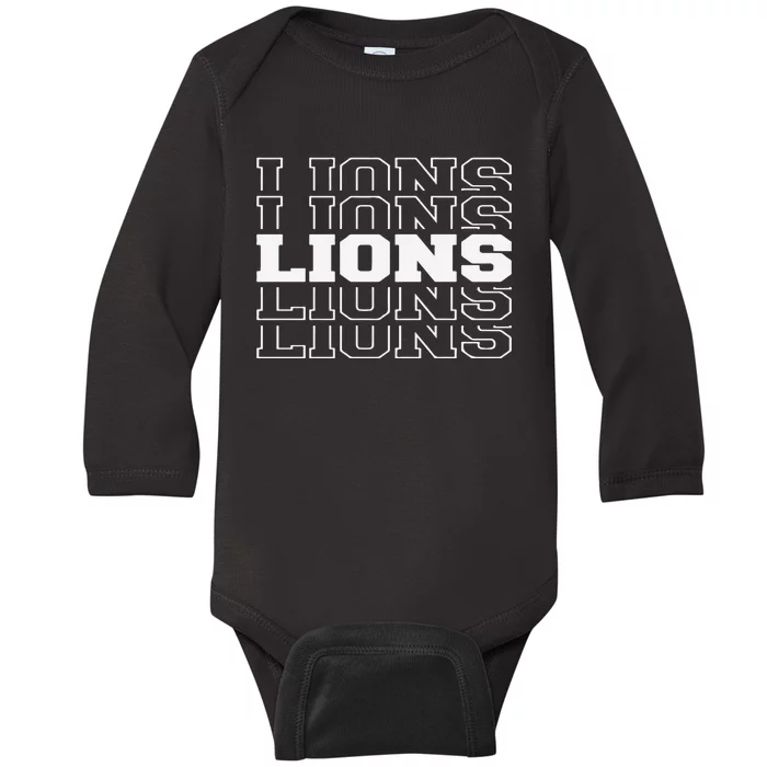 Detroit Football Lions Baby Long Sleeve Bodysuit