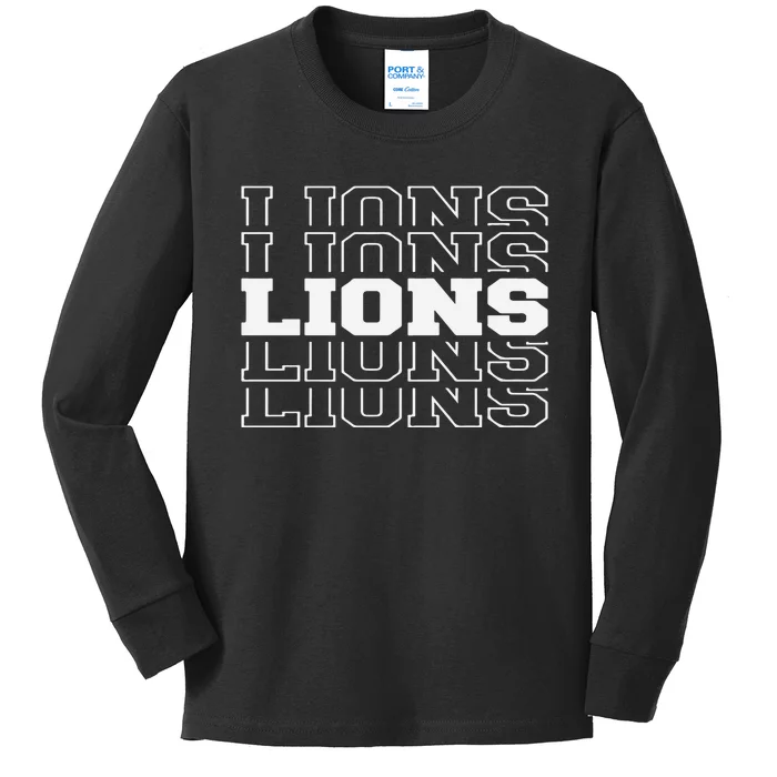 Detroit Football Lions Kids Long Sleeve Shirt