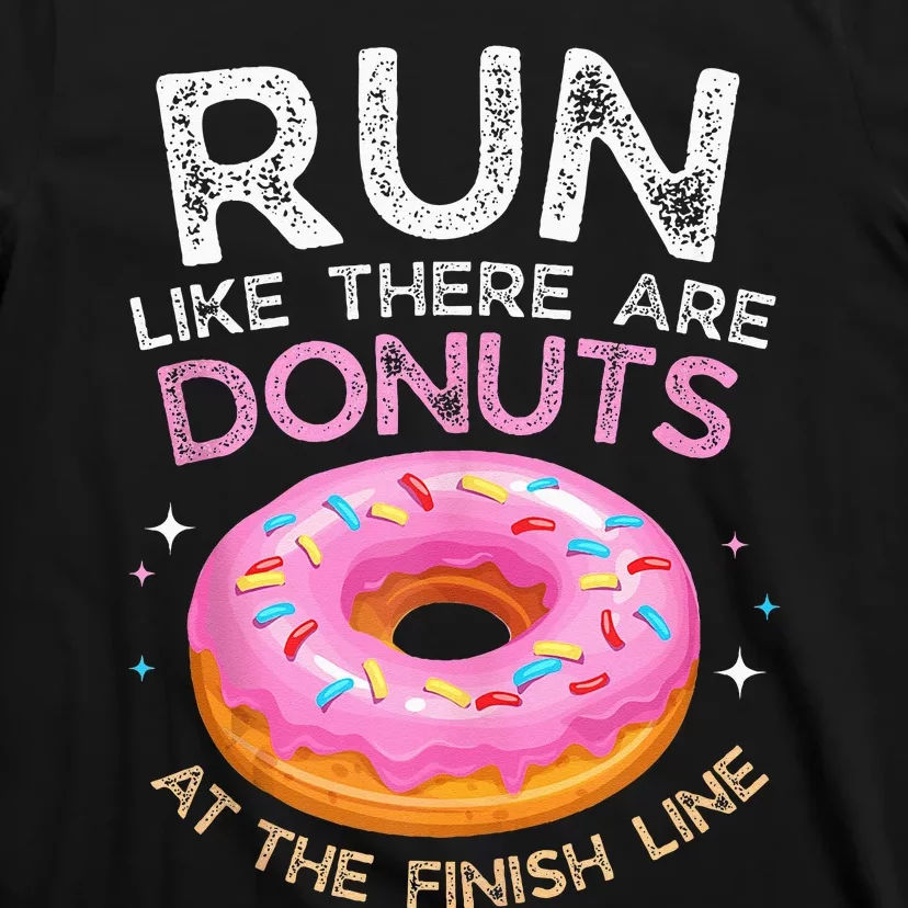 Donut Finish Line Marathon Funny Running For Men Women T-Shirt