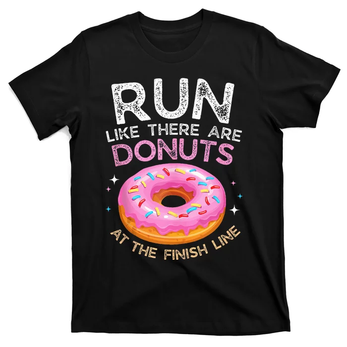 Donut Finish Line Marathon Funny Running For Men Women T-Shirt