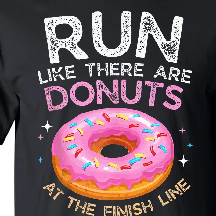 Donut Finish Line Marathon Funny Running For Men Women Tall T-Shirt