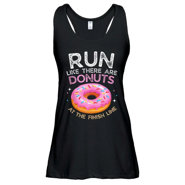 Donut Finish Line Marathon Funny Running For Men Women Ladies Essential Flowy Tank