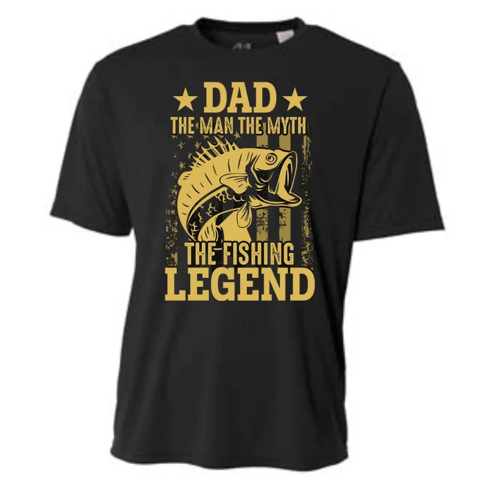 Dad Fishing Legend Flag Cooling Performance Crew T-Shirt