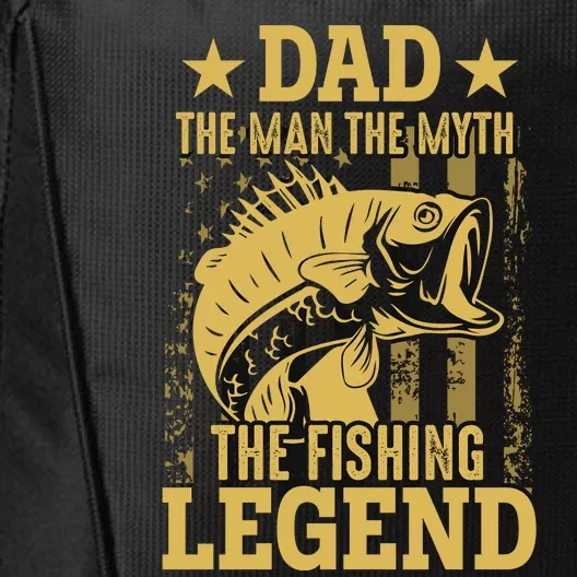 Dad Fishing Legend Flag City Backpack