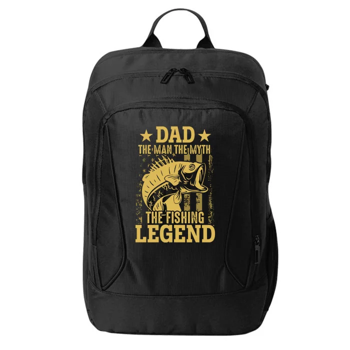 Dad Fishing Legend Flag City Backpack