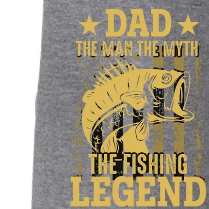 Dad Fishing Legend Flag Doggie 3-End Fleece Hoodie