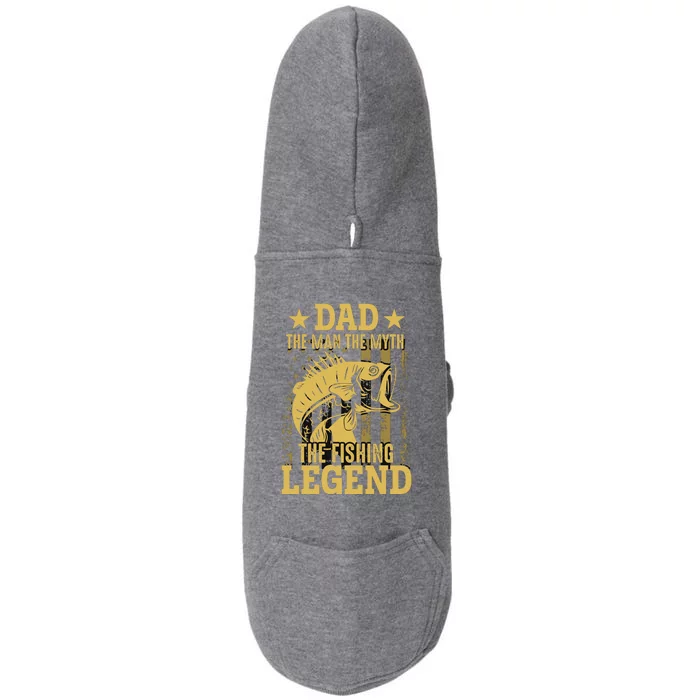 Dad Fishing Legend Flag Doggie 3-End Fleece Hoodie