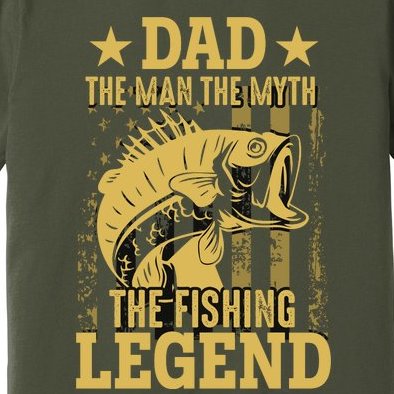 Dad Fishing Legend Flag Premium T-Shirt