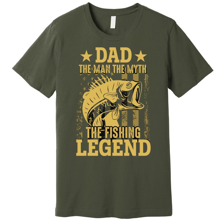 Dad Fishing Legend Flag Premium T-Shirt