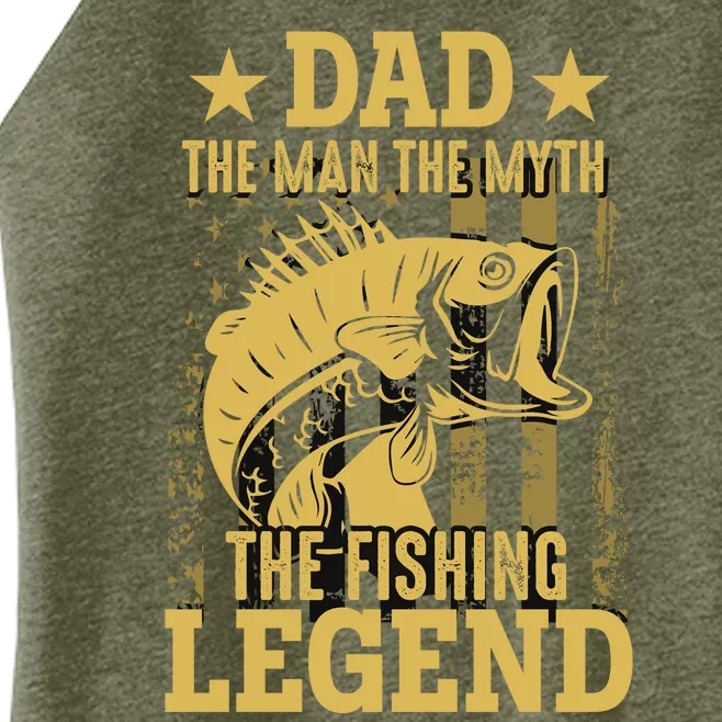 Dad Fishing Legend Flag Women’s Perfect Tri Rocker Tank