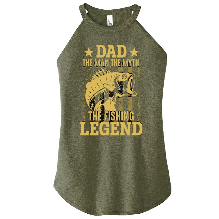 Dad Fishing Legend Flag Women’s Perfect Tri Rocker Tank