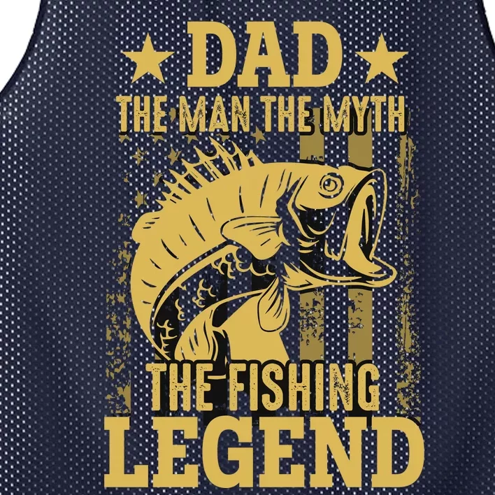 Dad Fishing Legend Flag Mesh Reversible Basketball Jersey Tank