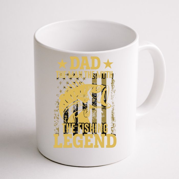 Dad Fishing Legend Flag Front & Back Coffee Mug