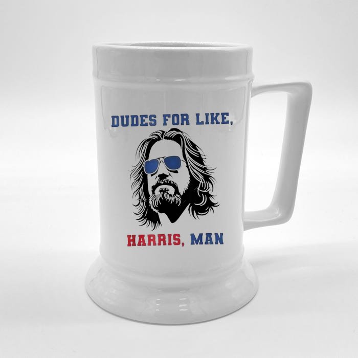 Dudes For Like Harris Man White Dudes For Harris Front & Back Beer Stein