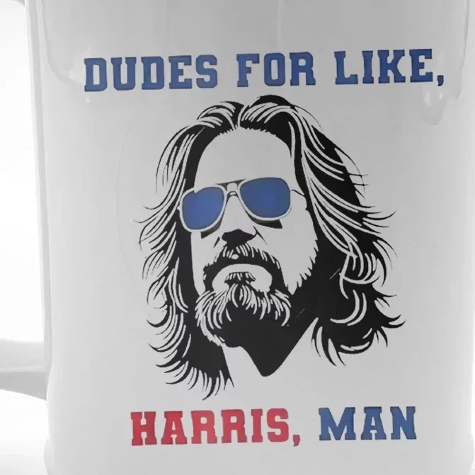 Dudes For Like Harris Man White Dudes For Harris Front & Back Beer Stein