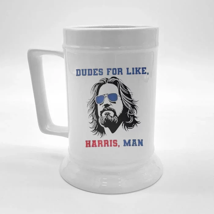 Dudes For Like Harris Man White Dudes For Harris Front & Back Beer Stein