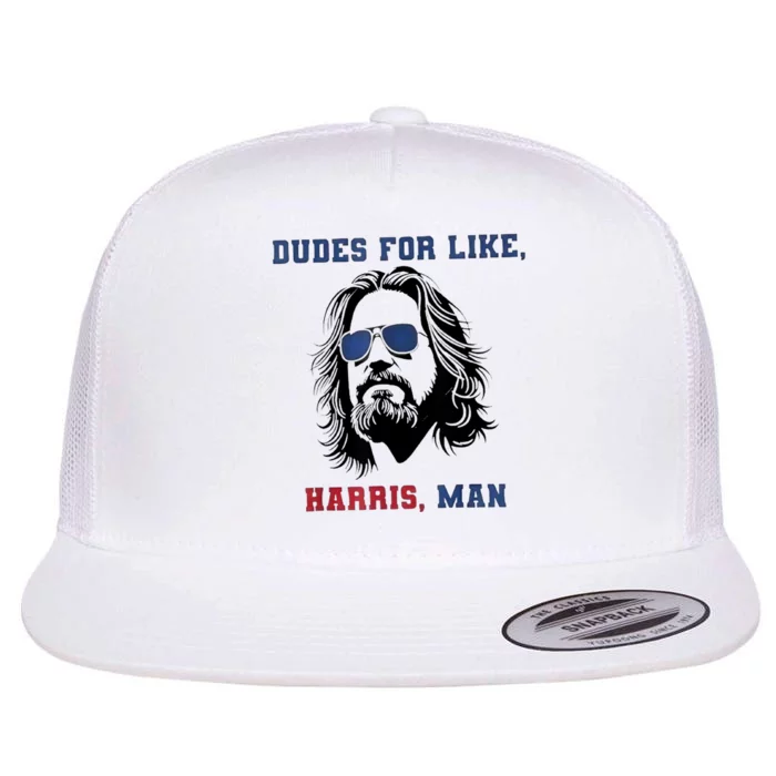 Dudes For Like Harris Man White Dudes For Harris Flat Bill Trucker Hat