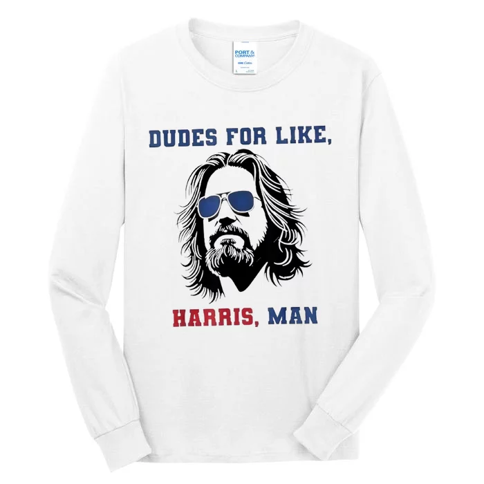 Dudes For Like Harris Man White Dudes For Harris Tall Long Sleeve T-Shirt