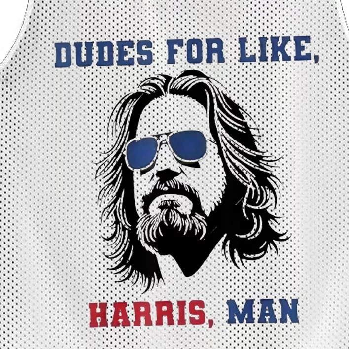 Dudes For Like Harris Man White Dudes For Harris Mesh Reversible Basketball Jersey Tank