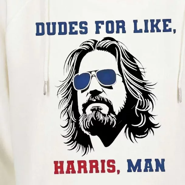 Dudes For Like Harris White Dudes For Harris Womens Funnel Neck Pullover Hood