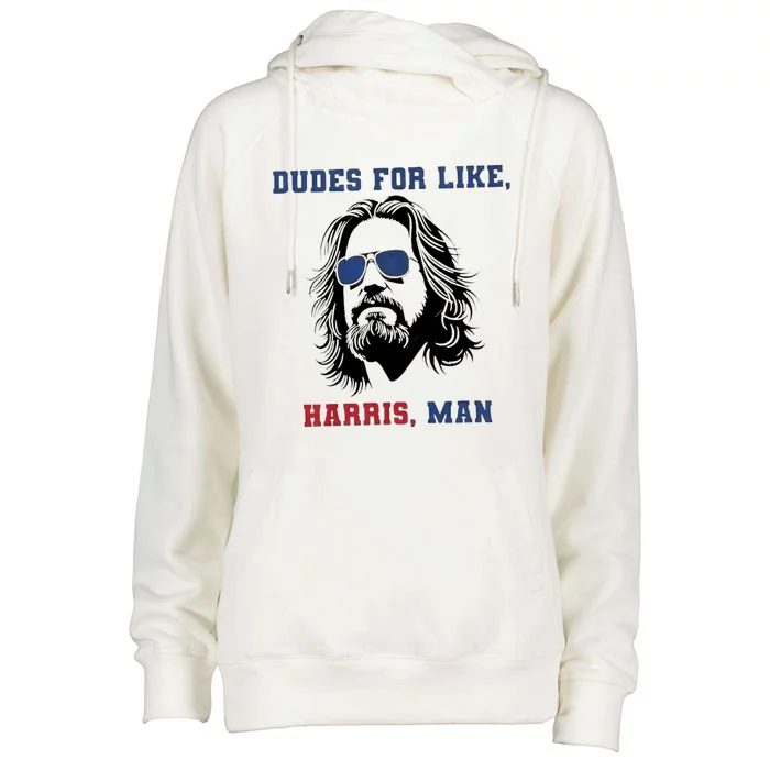 Dudes For Like Harris White Dudes For Harris Womens Funnel Neck Pullover Hood