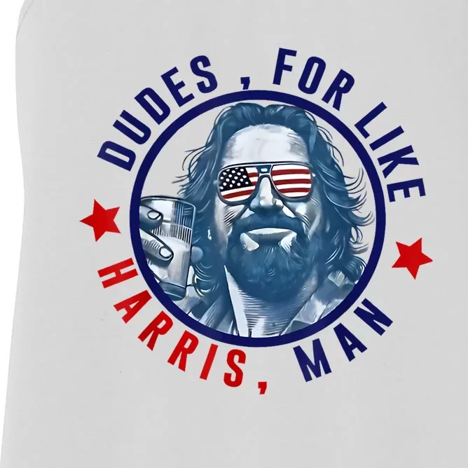 Dudes For Like Harris Man Funny White Dudes For Harris 2024 Women's Racerback Tank