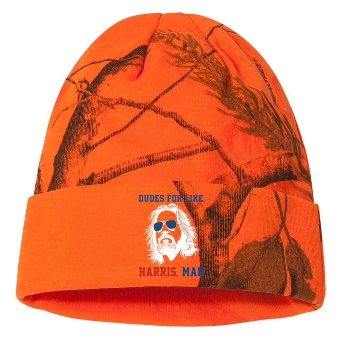 Dudes For Like Harris Man Funny Kamala Harris 2024 Kati - 12in Camo Beanie