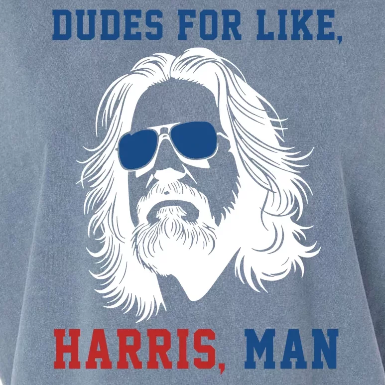 Dudes For Like Harris Man Funny Kamala Harris 2024 Garment-Dyed Women's Muscle Tee