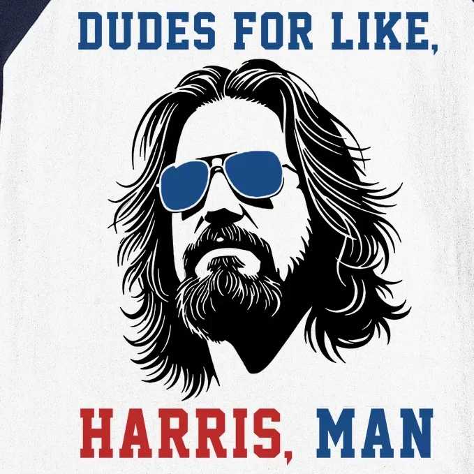 Dudes For Like Harris Man Funny Kamala Harris 2024 Baseball Sleeve Shirt