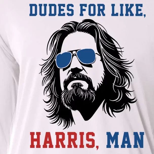 Dudes For Like Harris Man Funny Kamala Harris 2024 Cooling Performance Long Sleeve Crew