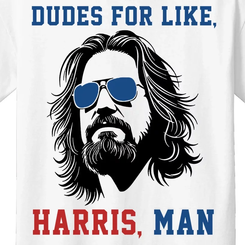 Dudes For Like Harris Man Funny Kamala Harris 2024 Kids T-Shirt