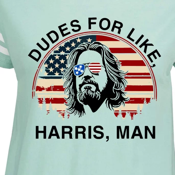 Dudes For Like Harris Man White Dude For Kamala Harris 2024 Enza Ladies Jersey Football T-Shirt