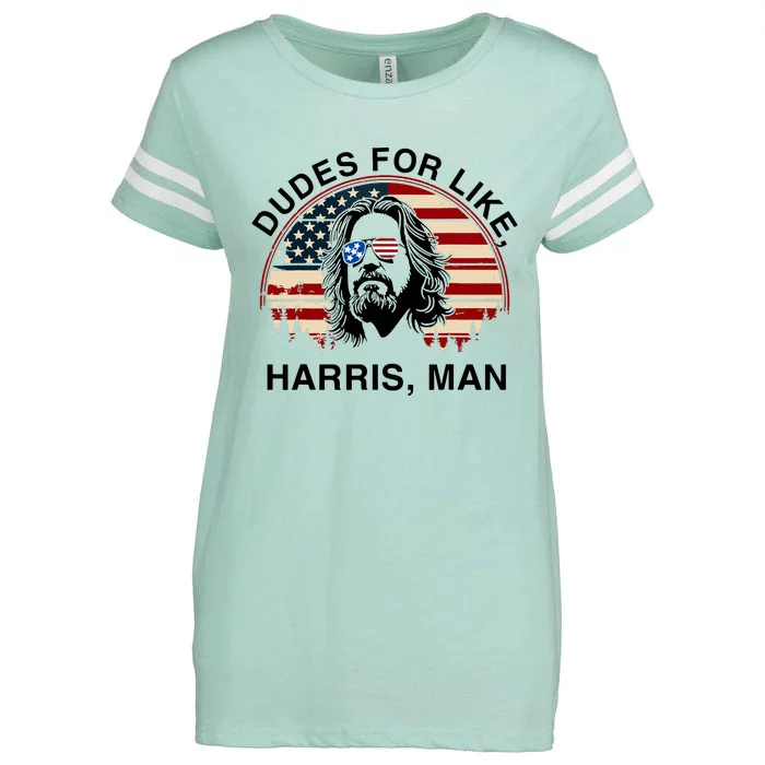 Dudes For Like Harris Man White Dude For Kamala Harris 2024 Enza Ladies Jersey Football T-Shirt