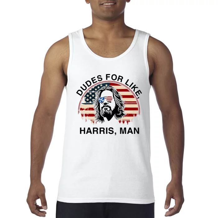 Dudes For Like Harris Man White Dude For Kamala Harris 2024 Tank Top