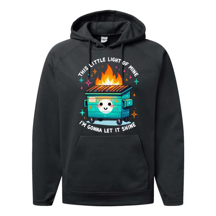 Dumpster Fire Light IM Gonna Let It Shine Halloween Performance Fleece Hoodie