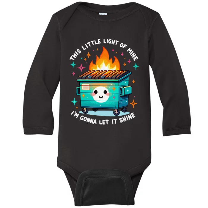 Dumpster Fire Light IM Gonna Let It Shine Halloween Baby Long Sleeve Bodysuit