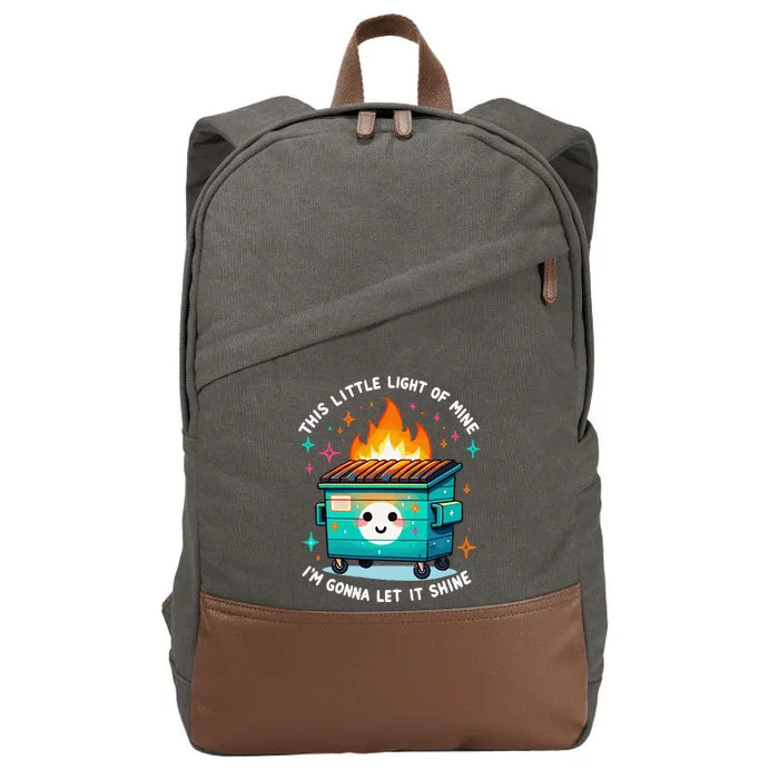 Dumpster Fire Light IM Gonna Let It Shine Halloween Cotton Canvas Backpack