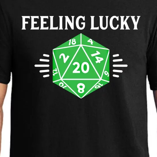 Dungeon Feeling Lucky Rpg D20 20 Sided Dice Gaming Nerdy Gift Pajama Set