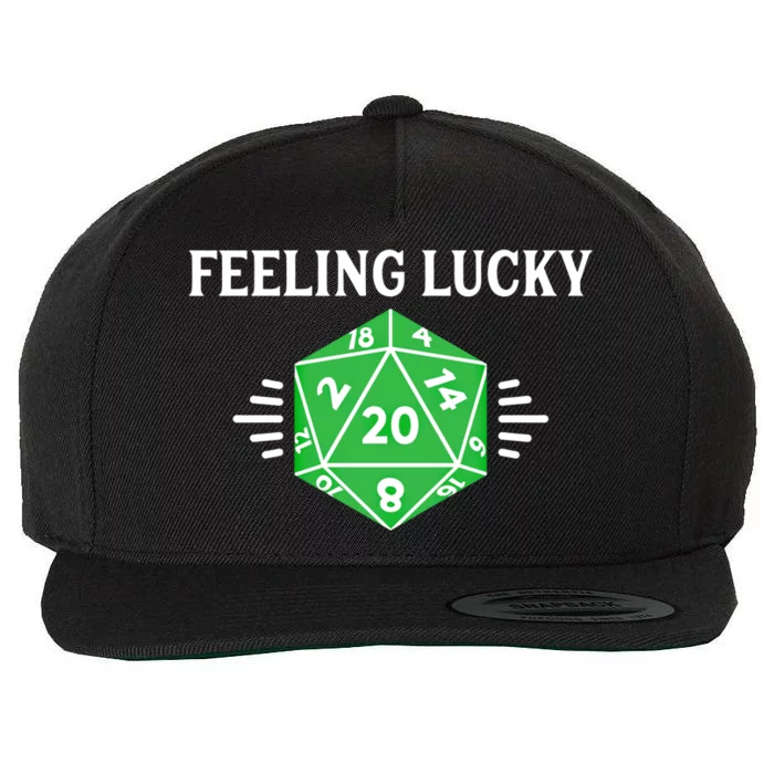 Dungeon Feeling Lucky Rpg D20 20 Sided Dice Gaming Nerdy Gift Wool Snapback Cap