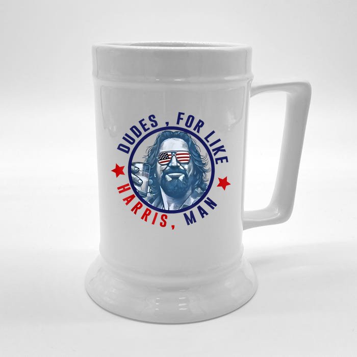 Dudes For Like Harris Man Funny White Dudes For Harris 2024 Front & Back Beer Stein